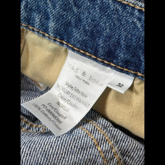 Rag & Bone Jean Shorts 32 Blue Cut Off High Rise Fray 5 Pocket Denim Button Fly - Picture 9 of 10